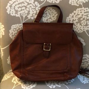 Leather fossil backpack